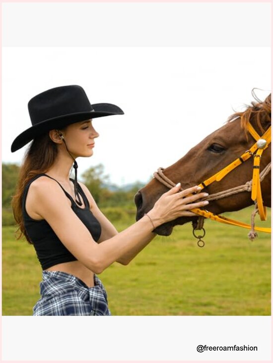 100% Wool Felt Cowboy Hat Unisex Western Cowgirl Hat main image 7